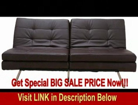 BEST PRICE Gold Sparrow Memphis Dark Brown Double Cushion Futon Sofa Bed