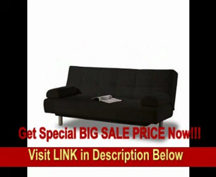 LifeStyle Solutions Casual Convertibles Aruba Futon Sofa in Black FOR SALE