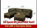 BEST PRICE Bobkona Hungtinton Microfiber/Faux Leather 3-Piece Sectional Sofa Set, Sage