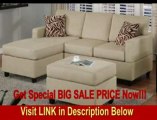 BEST PRICE 3 pcs Sectional Sofa Set with Ottoman and Accent Pillows in Mushroom