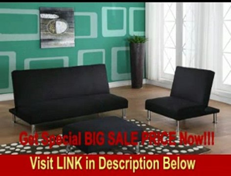 Black Fabric Klik-Klak Sofa Bed Sleeper & Chair FOR SALE