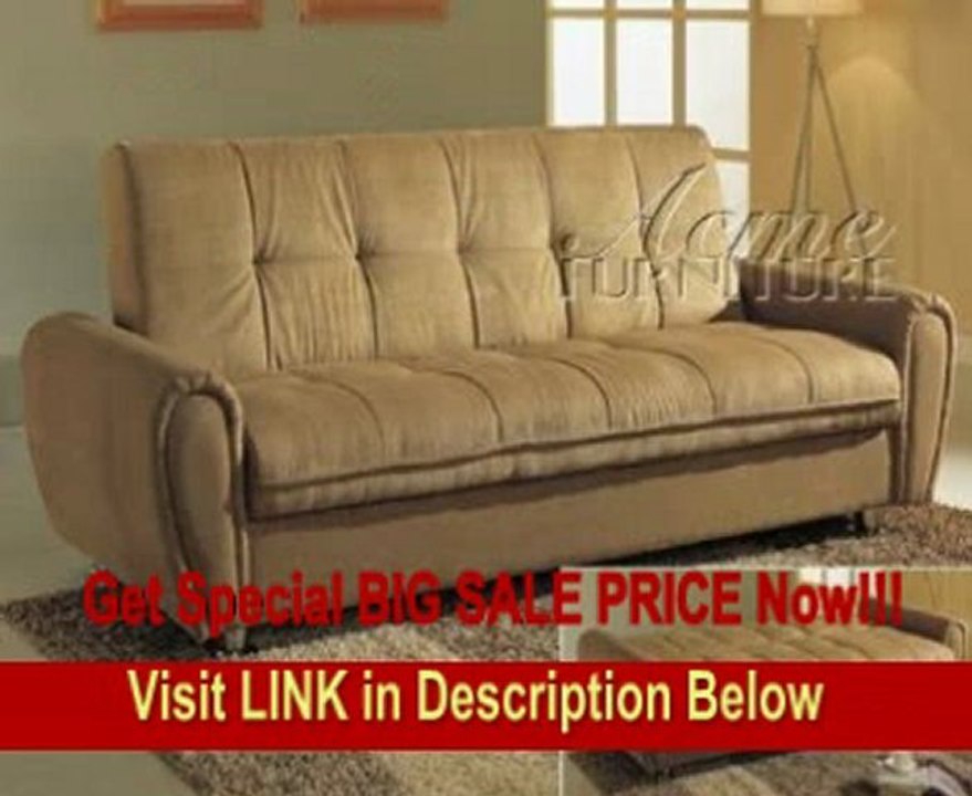 BEST BUY Adjustable Futon Sofa with Storage in Tan Microfiber