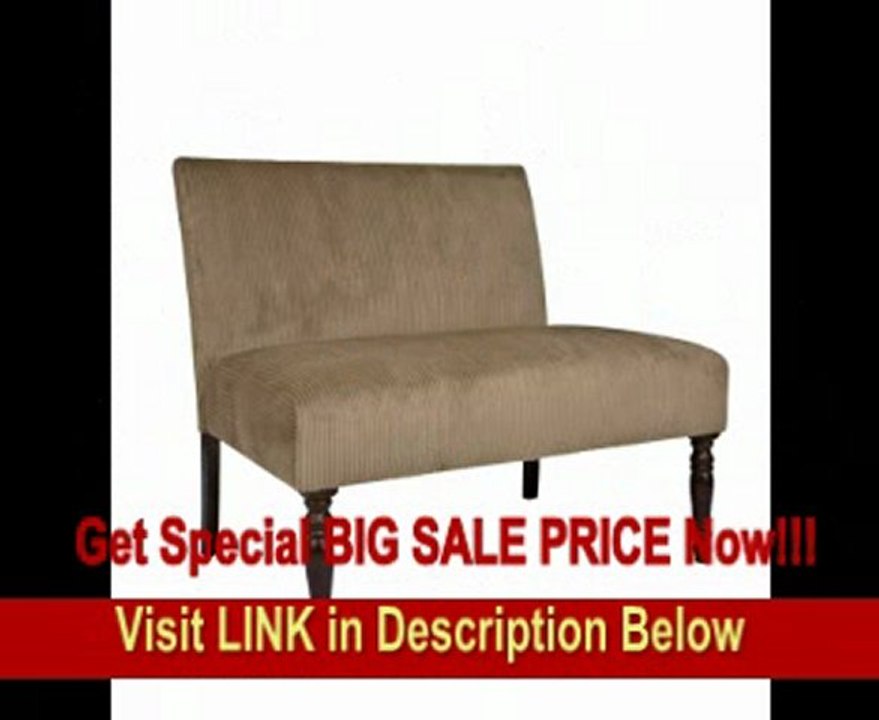 angelo:HOME Bradstreet Settee in Creamy Brown Latte Velvet Cord FOR SALE