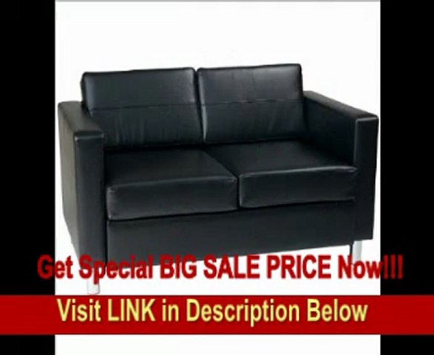 BEST PRICE Ave Six Pacific Avenue Vinyl Loveseat, Black Vinyl PAC52-V18