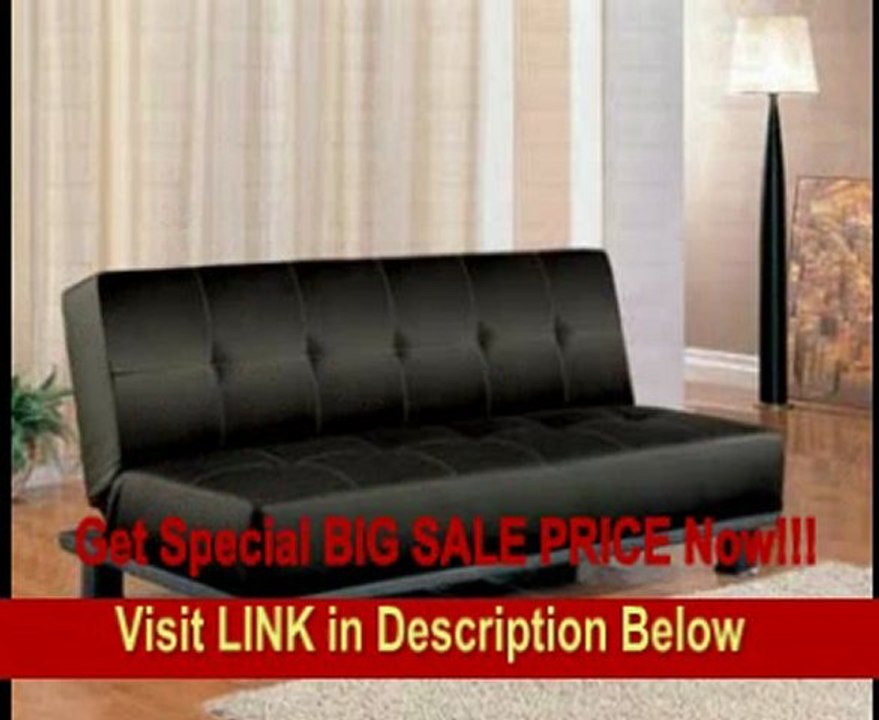 SPECIAL DISCOUNT Coaster Contemporary Armless Convertible Sofa Bed in Black Vinyl