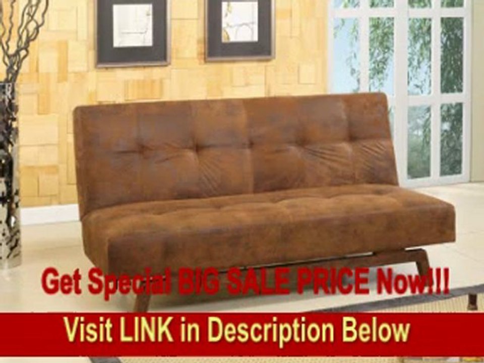 SPECIAL DISCOUNT Rustic Brown Fabric Withwn Fabric With Adjustable Back Klik Klak Sofa Futon Bed Sleeper