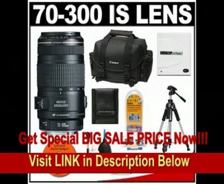 Canon EF 70-300mm f/4-5.6 IS USM AF Lens + Canon 2400 Case + Tripod + Accessory Kit for EOS 60D, 7D, 5D Mark II III, Rebel T3, T3i, T4i Digital SLR Cameras