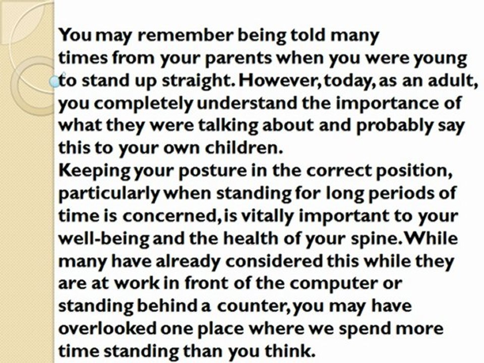 Correct Posture a Must for Well-Being