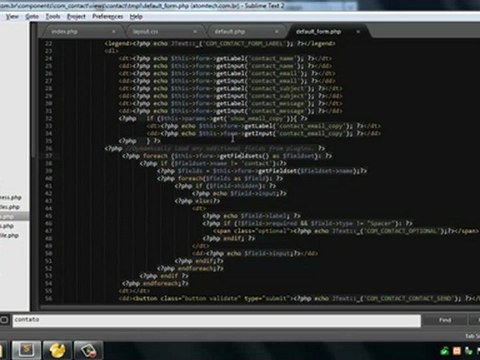 Projeto AtomTech no CMS Joomla! - 19 Personalizando Página de Contato