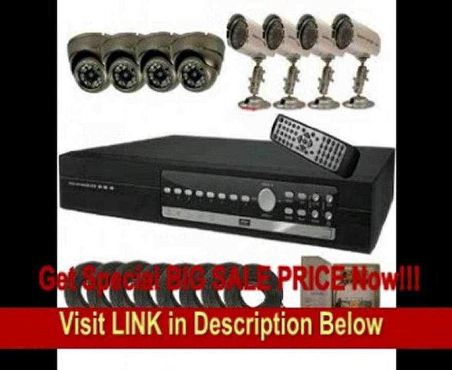 CIB R801H60W500G8653-8401 8CH Security Surveillance DVR 500GB 8 CCD Cameras KIT. Eagleeyes Software