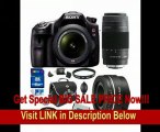 Sony Alpha A65 SLT-A65VK A65VK SLTA65 24.3 MP Translucent Mirror Digital SLR With 18-55mm, 75-300 Zoom, 50mm f1.8 Portrait Sony Lenses BUNDLE with 16GB Card, Spare Battery, Card Reader, Filters, Case   MORE!