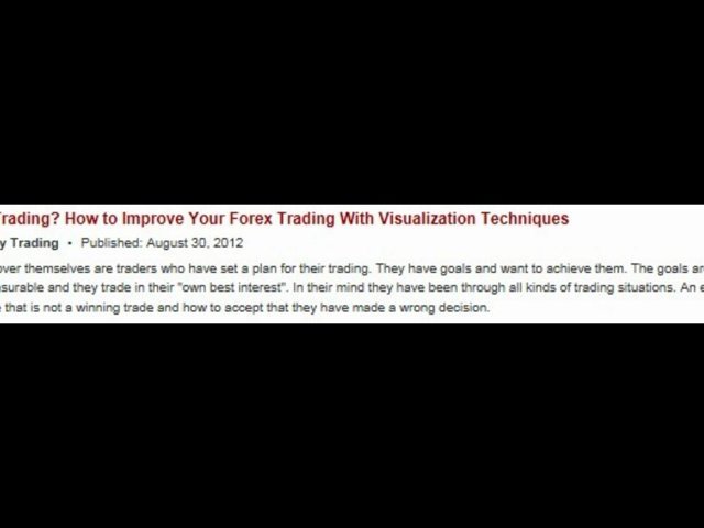 Forex Online Trading How to Improve Your Forex Trading With Visualization Techniques