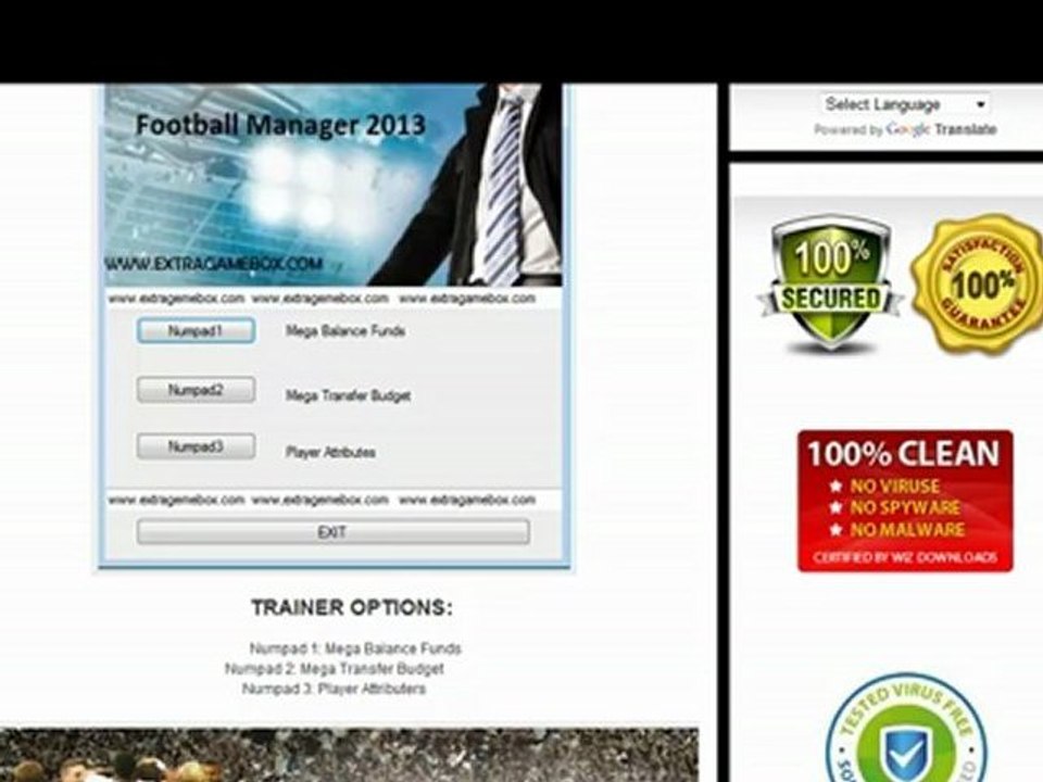 FOOTBALL MANAGER 2013 TRAINER