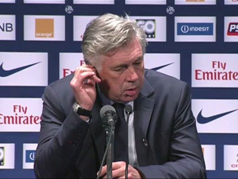 Conférence de presse Paris Saint-Germain - AS Saint-Etienne : Carlo ANCELOTTI (PSG) - Christophe GALTIER (ASSE) - saison 2012/2013
