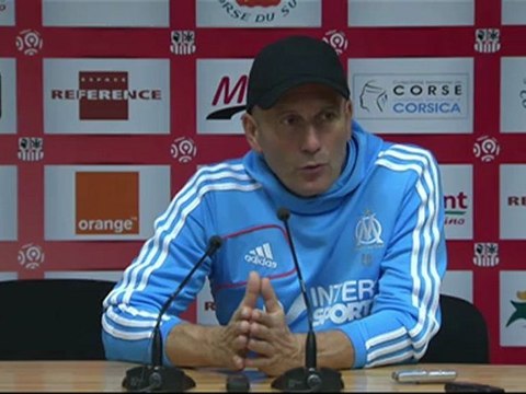 Conférence de presse AC Ajaccio - Olympique de Marseille : Alex DUPONT (ACA) - Elie BAUP (OM) - saison 2012/2013