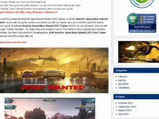 Need for Speed Most Wanted 2012 Hack Cheat ( November 05, 2012 )