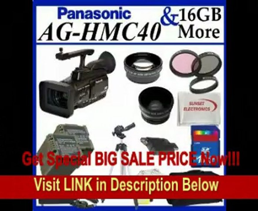 Panasonic AG-HMC40 AVCCAM HD Camcorder + Best Value Lens Starter Package FOR SALE