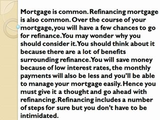 Refinancing Your Mortgage
