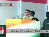 Sonia Gandhi addresses mega Congress rally in Delhi
