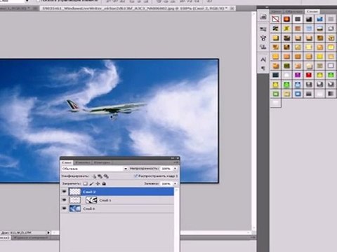 урок фотошопа 'ПОЛЕТ В ОБЛАКАХ'.