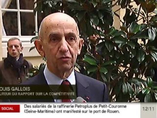 Compétitivité : Louis Gallois prône "un choc de confiance" et appelle au "patriotisme"