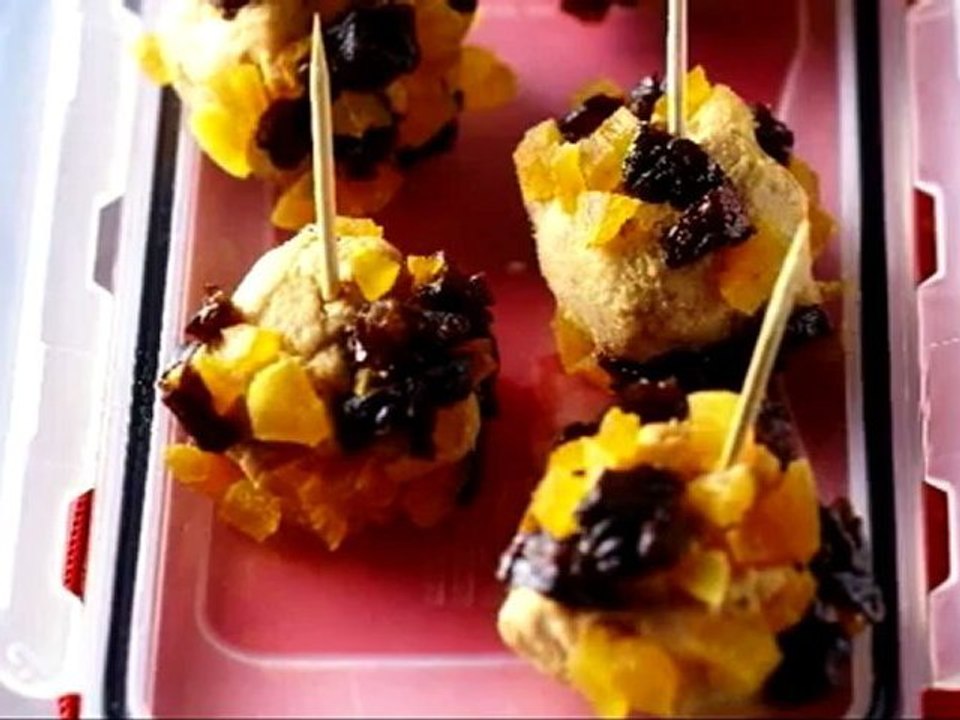 Bien déjeuner dans ma boîte - Bouchées de foie gras aux fruits secs