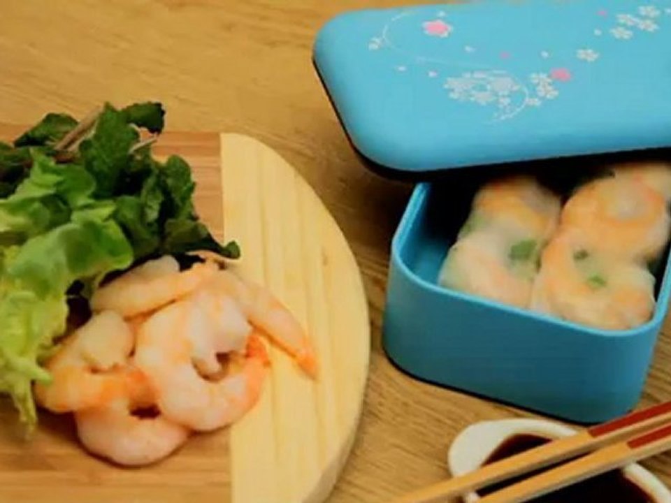 Bien déjeuner dans ma boîte - Rouleaux de printemps aux herbes, poulets et crevettes