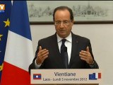 Hollande mise sur les pays asiatiques pour relancer la croissance mondiale