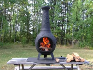 Blue Rooster Chiminea Review and Fire Burning w/ The Brothers Burn Moutain