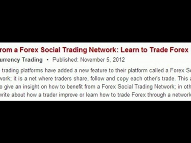 Benefit From a Forex Social Trading Network Learn to Trade Forex