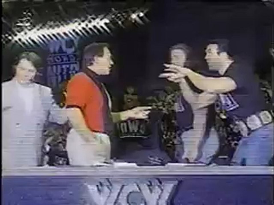 NWO Scott Hall Kevin Nash hand over car wreck tape