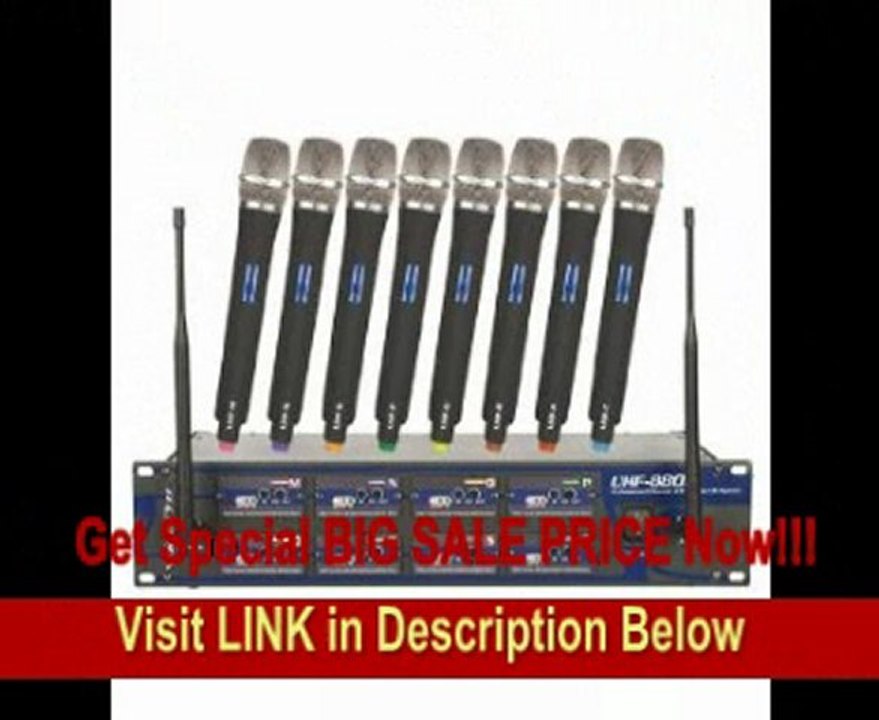 BEST PRICE VocoPro UHF-8800 8-Channel Wireless Microphone System
