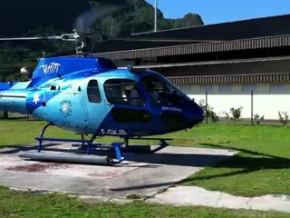 Take off helicopter _ AS-350 B2 BoraBora "Tahiti Helicopters"