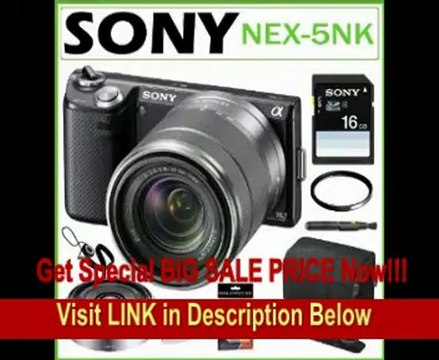 SPECIAL DISCOUNT Sony NEX-5NK/B 16.1MP Compact Interchangeable Lens Digital Camera in Black with 18-55mm Lens + Sony E-Mount SEL16F28 16mm f/2.8 Wide-Angle Lens + Sony 16GB SDHC + Sony Case + Lens Filter + Accessory Kit