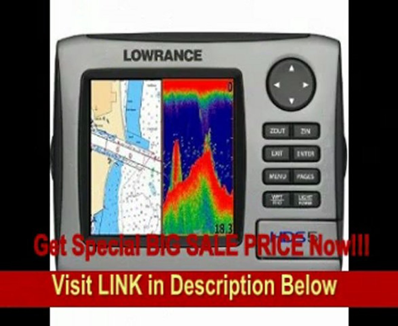 Lowrance HDS - 5 Fishfinder / GPS Chartplotter with U.S. Base Maps