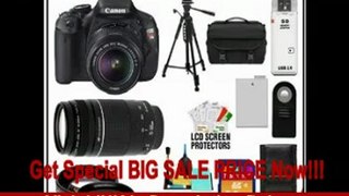 BEST PRICE Canon EOS Rebel T3i Digital SLR Camera Body & EF-S 18-55mm IS II Lens with 75-300mm III Lens + 32GB Card + .45x Wide Angle & 2x Telephoto Lenses + Battery + Remote + (2) Filters + Tripod + Accessory Kit