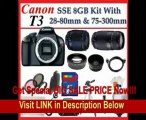 SPECIAL DISCOUNT Canon EOS Rebel T3 (1100d) SLR Digital Camera W/tamron 28-80mm & 75-300mm Lens, 3 Extra Lens, Hdmi Cable, 8gb Sdhc Memory Card, Soft Carrying Cases, Hdmi Cable, Tripod & Much More !!