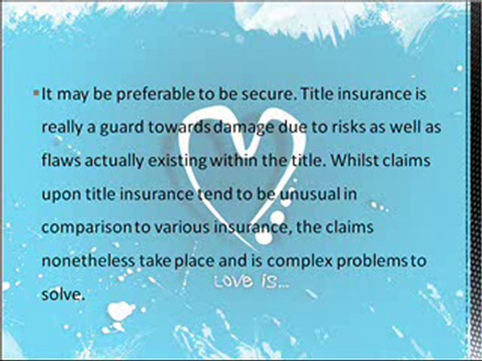 Some Important Issues about Title Insurance