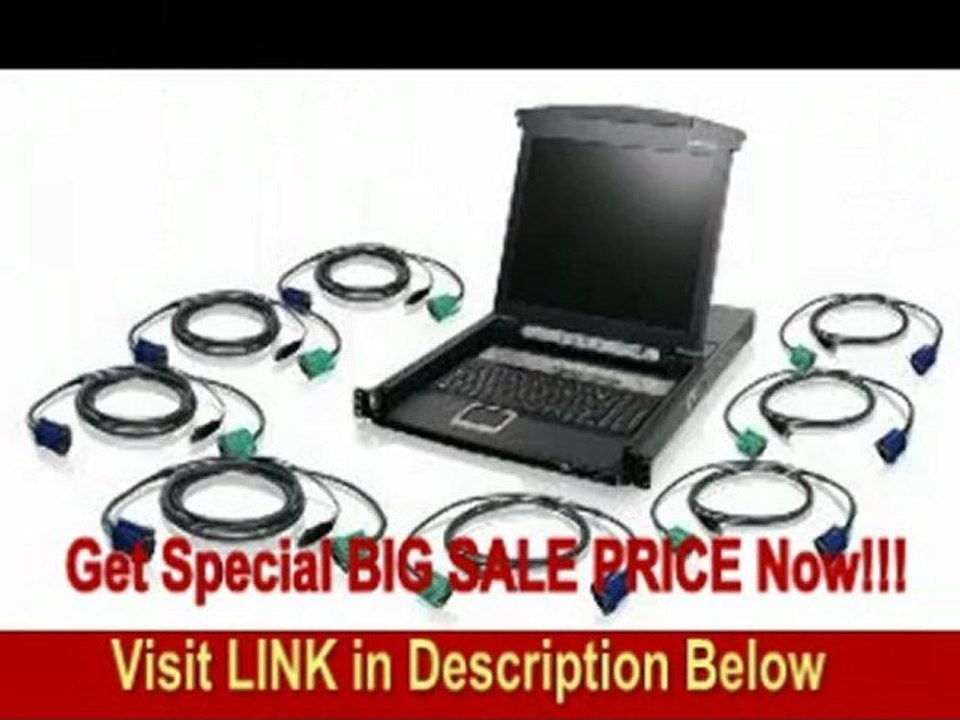 BEST PRICE IOGEAR 8-Port Integrated KVM Console with 17 Inch TFT LCD Active MatrCD Active Matrix Monitor, Keyboard and Touchpad with USB Cables GCL1808KITU (Black)