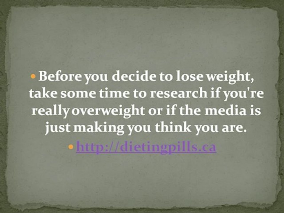 Various methods for weight loss