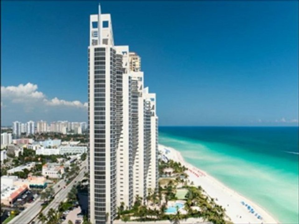 Condominiums along Collins Avenue in Sunny Isles Beach, FL.