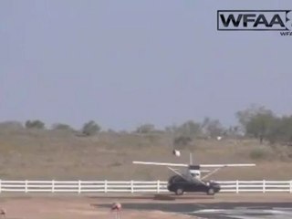 Plane crashes into Volvo XC60 at Northwest Regional Airport in Roanoke Texas