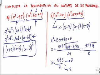 matemticas 4 eso completa la descomposición de los polinomios ejercicio 18