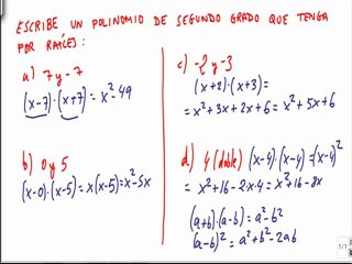 matemticas 4 eso  escribe un polinomio de segundo grado con las raices ejercicio 21