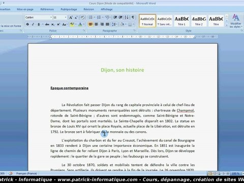 Tuto Word 2007 - Insérer une image - Extrait