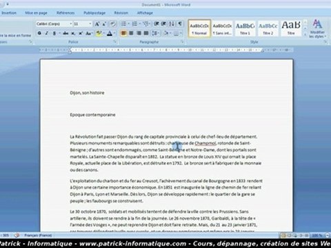 Tuto Word 2007 - Mise en forme d'un texte - Extrait