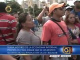 Buhoneros trancaron la avenida Bolívar de Caracas para exigir que los dejen trabajar