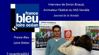 Simon Briaud sur France Bleu : le MJS Vendée lance une pétition en faveur du mariage pour tous - FBLO du 7-11-12