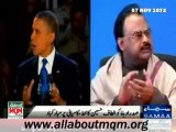 Altaf Hussain congratulate Barack Obama on his re-election as US President