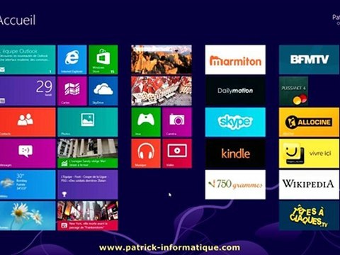 Tuto Windows 8 - Gérer Ecran Accueil - Extrait